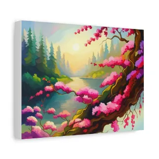 Picture of Flowers with trees  Matte Canvas, Stretched, 1.25"